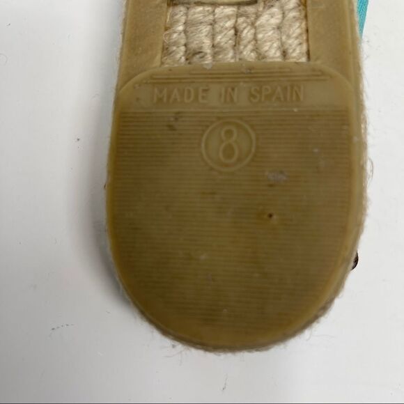 Tory Burch Logo Canvas Espadrilles Turquoise Women’s Size 8 - Picture 9 of 9